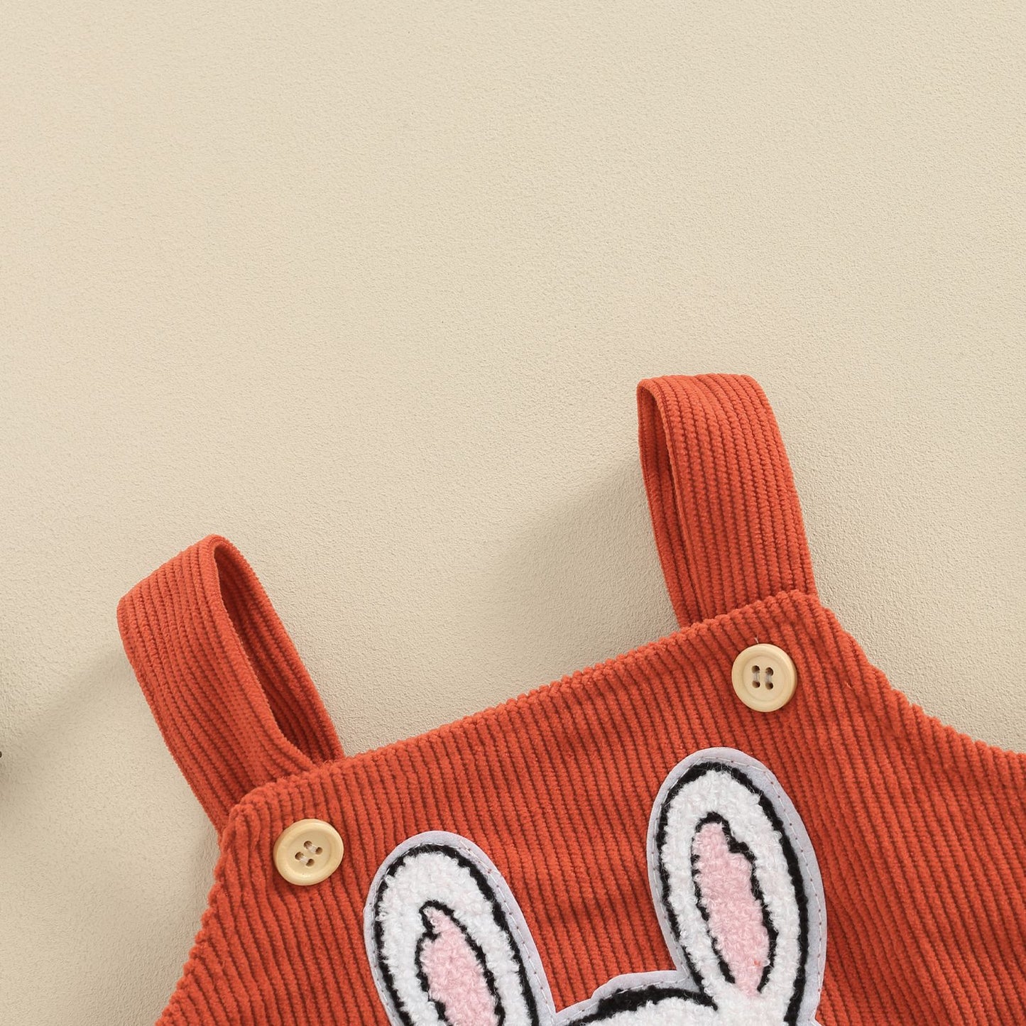 Corduroy Easter Embroidered Romper