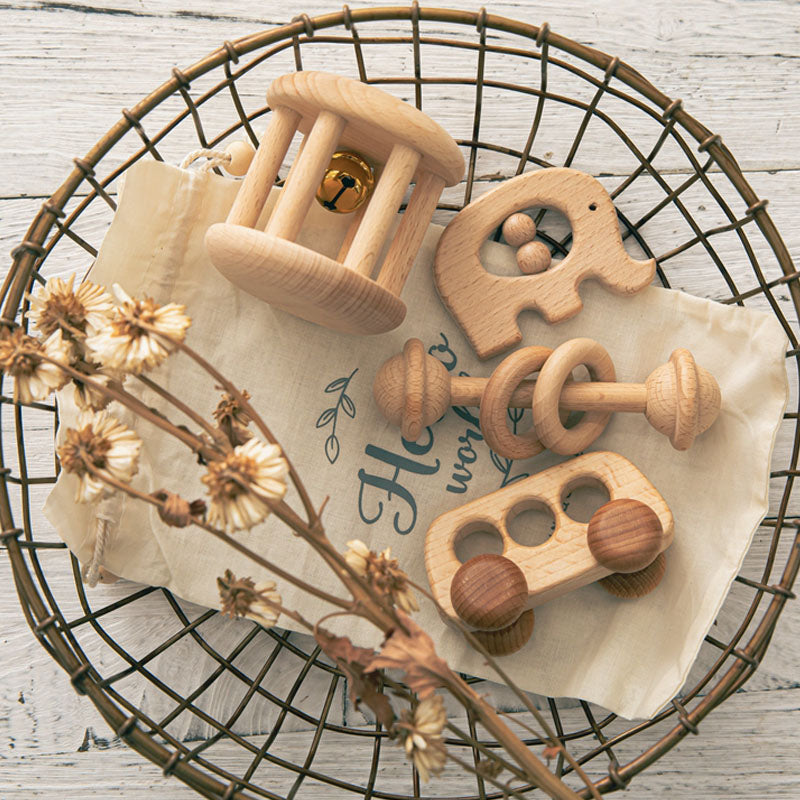 Wooden Rattle Toy Set