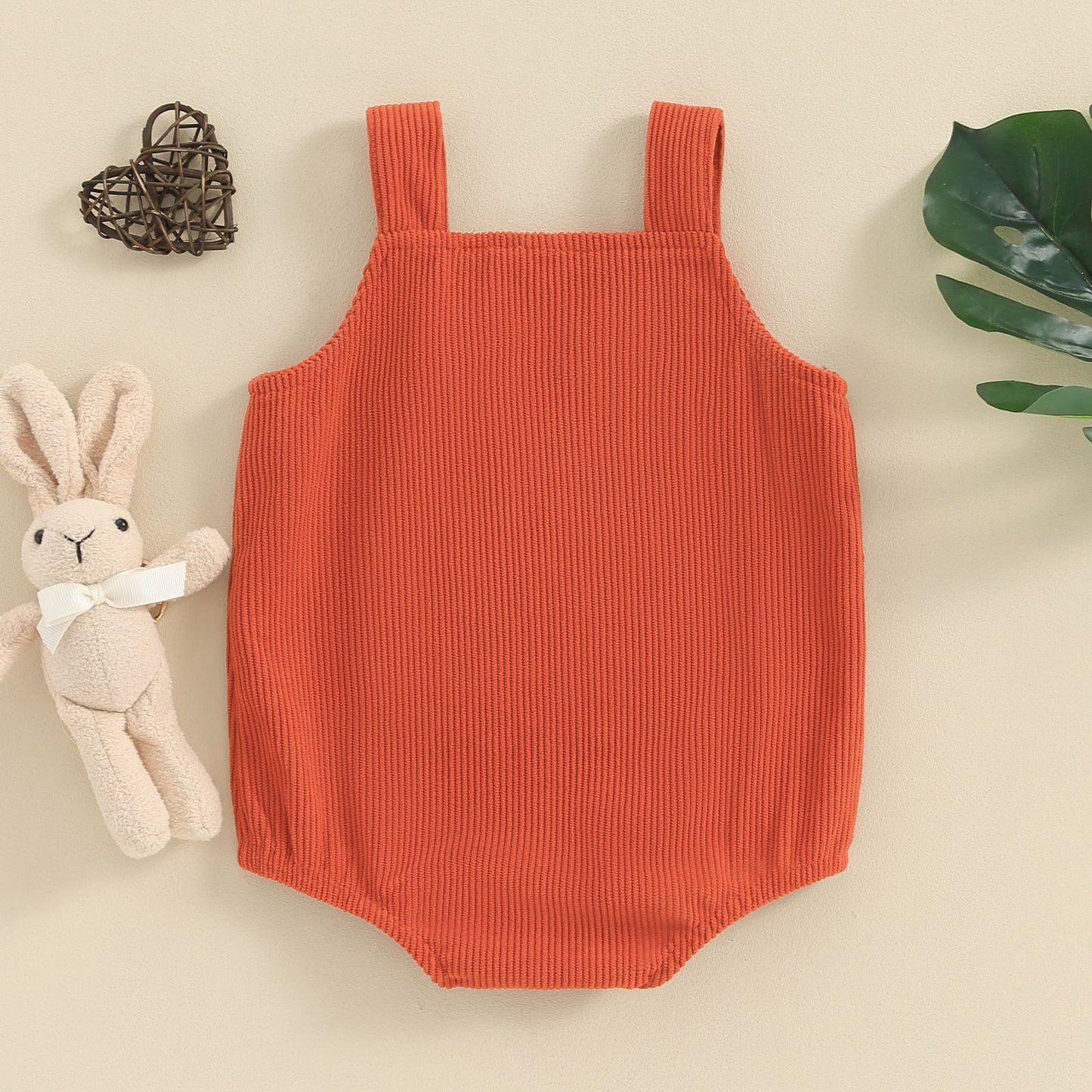 Corduroy Easter Embroidered Romper