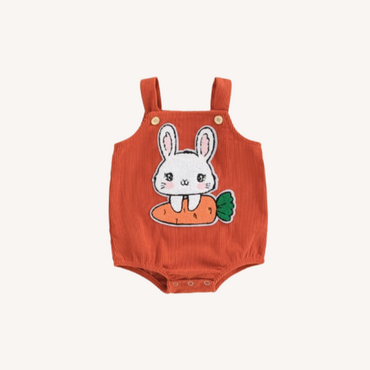 Corduroy Easter Embroidered Romper